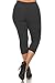 Leggings Depot High Waisted Capri Leggings - Soft & Slim - 37+ Colors (Charcoal Gray, One Size)
