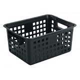 Plastic Basket - Single Medium Basket - Black (Black) (6