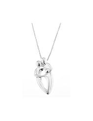 Sterling Silver One Sided Family of Three Necklace
