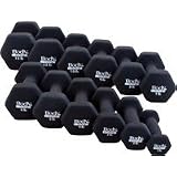 Body Sport Black Neoprene Dumbbell Set Includes Two Each 1-, 2-, 3-, 4-, 5-, 6-, 7-, 8-,... by