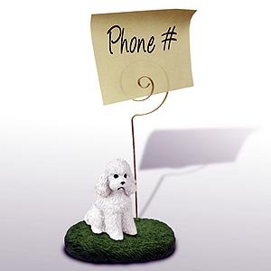 Poodle Note Holder (White Sport cut) On Sale