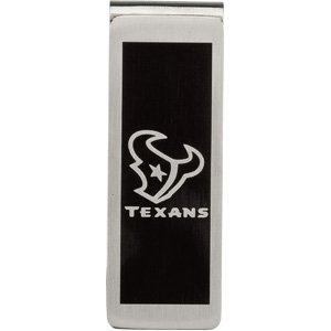 Stainless Steel 57.50MM X 19.75MM Houston Texans Team Name & Logo Money Clip