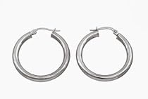 Ladies' Hoop Earrings, 9ct White Gold, Model UER 009W