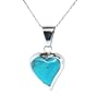 Sterling Silver Turquoise Inlay Heart Pendant, 18"
