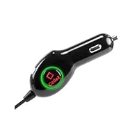 Cellet Extra USB Charging Port Plug in Car Charger with Green LED for Apple iPhone 3 3GS 4 4S, iPod Touch, and Nano