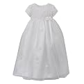 Newborn Girls' Christening Gown Set with Tulle Skirt - White