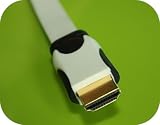 Flat White HDMI cable Ultra 1.3b 3M - FREE 90 DEGREE HDMI ADPATER - FREE UK DELIVERY