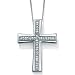 Diamond Platinum Over Sterling Silver Cross Pendant