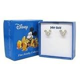 14K Gold Walt Disney Childrens Mickey Studs