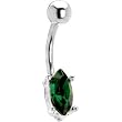 Emerald Green Gem Teardrop Solitaire Belly Ring
