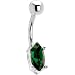 Emerald Green Gem Teardrop Solitaire Belly Ring