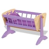 Wooden Doll Cradle: Purple