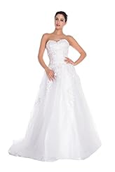 Strapless Applique Lace Mermaid Wedding Dress  with a Chapel Train 