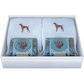 Double Gift Box with Weimaraner Soap and Towel