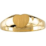 14K Yellow Gold Children's Heart Signet Ring
