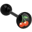 Bioplast Black Cherry Logo Barbell Tongue Ring