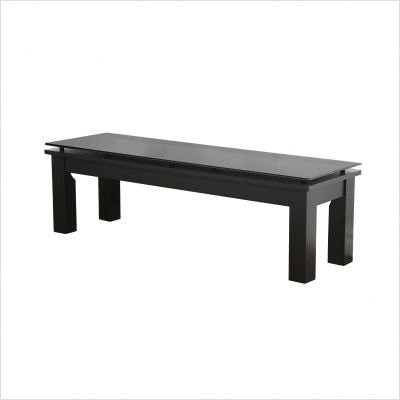 SL Series Rectangular Coffee Table with Glass Top Glass Color: Black