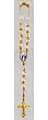 Our Lady of Grace Auto Rosary with Clear and Gold Plated Beads - MADE IN ITALY