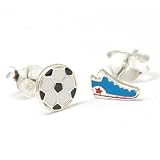 925 Silver Funky Football Earrings by TOC