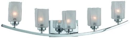 Triarch 25285-CH Yachting Club Collection 5-Light Vanity Fixture, Chrome Finish with White Iced Glass