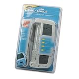 10 Outlet Smart Surge Protector with Phone, Platinum/Graphite (FEL99078)
