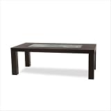 Diamond Sofa 72-Inch Rectangle Leg Dining Table with Crackled Glass Inset