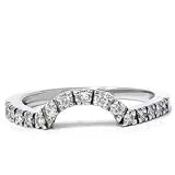 Size 7 14k White Gold .25CT Curved Diamond Wedding Womens Anniversary Ring
