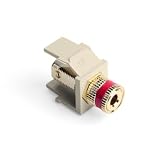 Leviton 40833-BIR QuickPort Binding Post Connector, Red Stripe, Ivory
