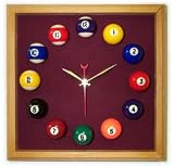 12in Square Billiard Clock Oak & Wine Mali Felt - Casino Supplies > Accessories > Misc. Accessories