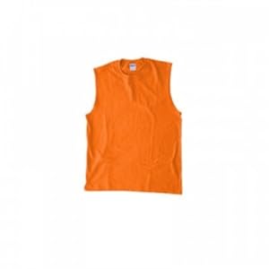 sleeveless safety gildan shirt orange