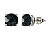 10k White Gold Checkerboard Cushion London Blue Topaz Gemstone Stud Earrings (6mm, 2.20 cttw)