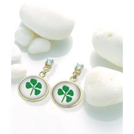 Four Leaf Clover Super Lucky Gold Earrings