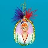 Polonaise Glass Lucy Babalu Bust Christmas Ornament #AP1879