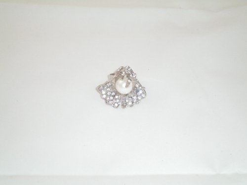 Ring Adjustable with Crystals and simulated Pearl CREAM