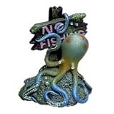 Lurking Octopus with No Fishing Sign - 3 in. x 3 in. x 3 12 in.