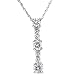 14K White Gold .50CT Diamond Stick Pendant Necklace