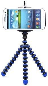 BlueMart ® Octopus Style Portable and Adjustable Tripod Stand with Retractable Holder for Apple iPhone 3G 3GS 4 4S 5 5s 5c Samsung Galaxy s3 i9300 s4 i9500 Samsung Galaxy s5 Plus BlueMart Cable Tie (Black & Blue)