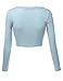 J.TOMSON Women's Basic Solid Color Stretchy Slim Fit Long-sleeve Crop Top
