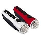 Turbo XL Self-Powered Super-Bright LED Flashlights ~ 2 pack in Silver/Red or Silver/Blue