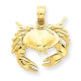 14k Polished Open-Backed Crab Pendant