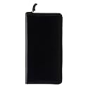 Black Travel Wallet with Zipper Closure