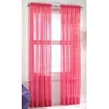 Fuchia Hot Pink Voile Window Sheer