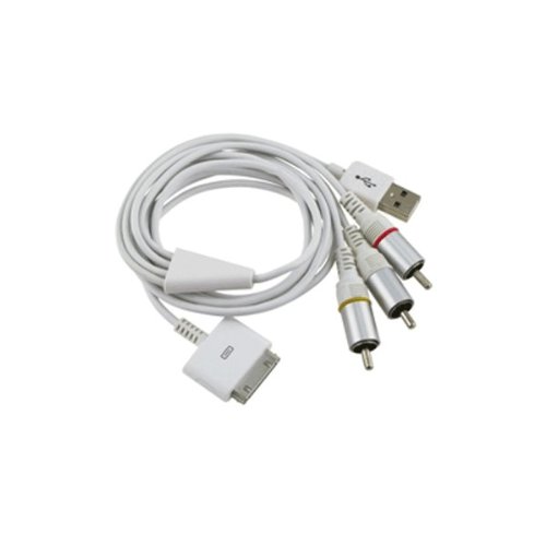 iStyleHQ AV Cable with USB Connector for Apple iPhone 3GS - 3G & All iPod (White)