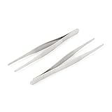 uxcell ストレートピンセット ステンレス鋼材質 ハードウェアツール プロフェッショナル