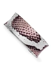 Sterling Silver 20.75mm Pink Overlay Snake Design Concave Fancy Cuff Bangle Bracelet Made in Italy