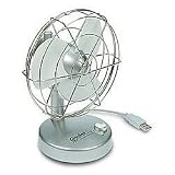 Oscillating USB Desk Fan, Silver