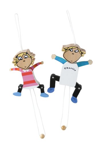 Wooden Pull-String Charlie and Lola