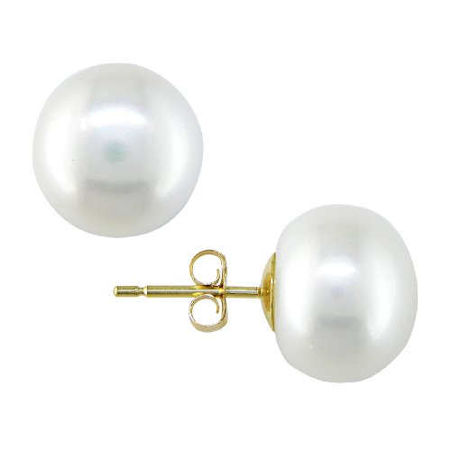 External hard drive:14K Yellow Gold 11-12mm Cultured Freshwater Pearl Earrings