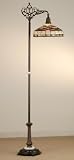 Meyda Tiffany 65842 Arm Floor Lamp, Mahogany Bronze Finish with Moss Green