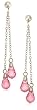14k White Gold Pink Topaz Double Briolette Drop Earrings